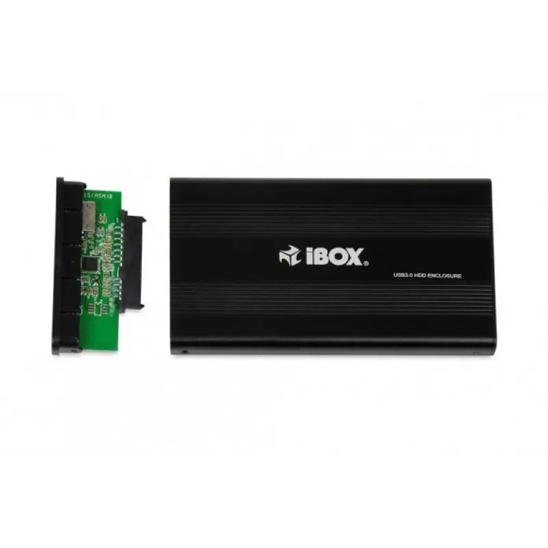 HDD enclosure IBOX HD-02 Black for 2.5 inch SATA drives, USB 3.2 Gen 1 (Type-A), single-bay, metal