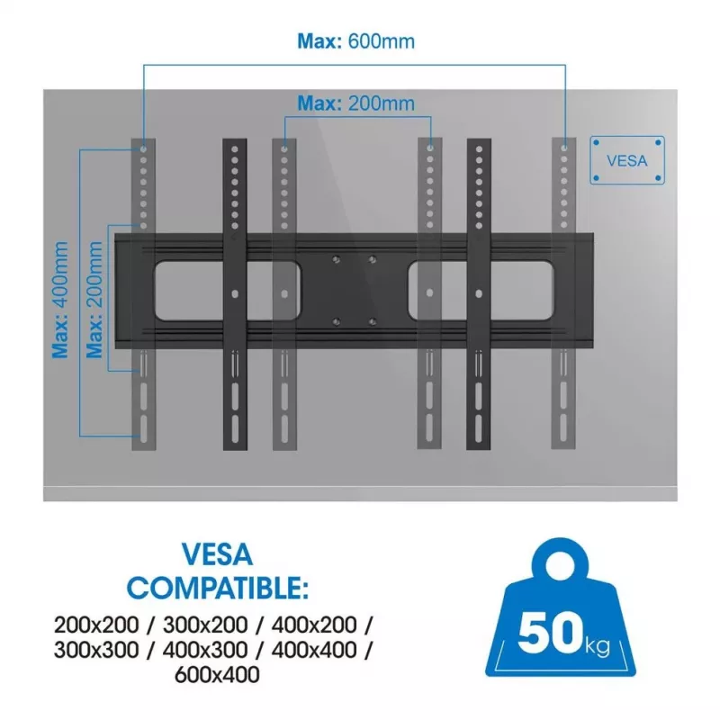 Manhattan Outdoor Wall Mount for TV & Monitors (Full Motion), For screens 37 inch to 65 inch, VESA compatibility: all between 200x200mm to 600x400mm - check the dimensions of the four mounting holes on back of screen to ensure it fits, Max 50kg, Weatherproof, Bracket