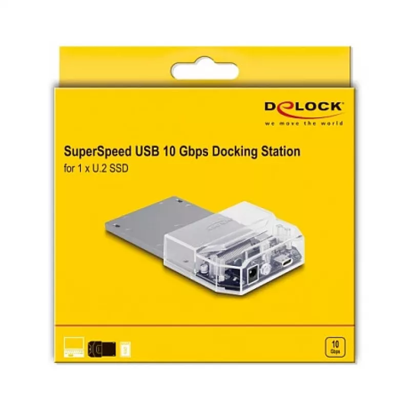 DeLOCK USB Type-C Docking Station for 1 x U.2 SSD Black