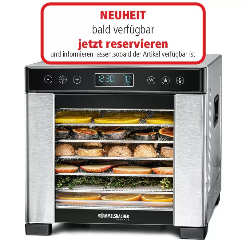Food dehydrator Rommelsbacher DA 650 600 W stainless steel, 0.5 m², 35–75 °C, 7 trays