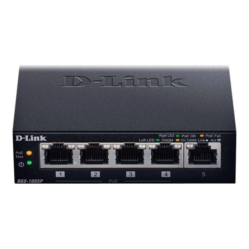 D-Link DGS-1005P/E network switch Unmanaged Gigabit Ethernet (10/100/1000) Power over Ethernet (PoE) Black