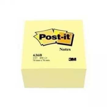 3M 636B - Yellow - Office Supplies - 76x76 mm - 450 Sheets - Yellow - 450-Pack