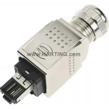RJ45 connector Harting Han PushPull 09 35 226 0401 straight, 4 poles, Panel-mount insert