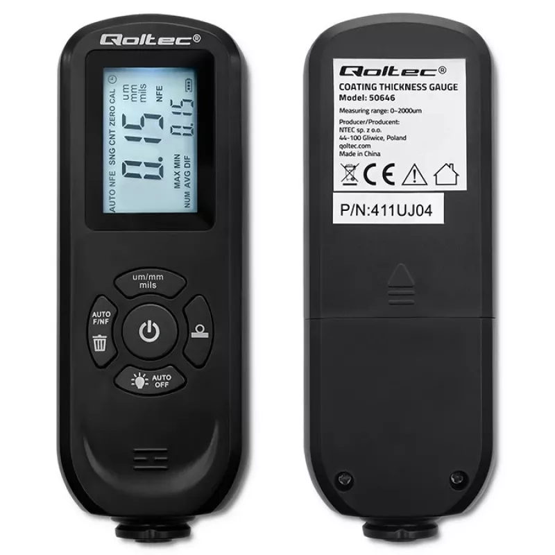 Coating Thickness Gauge QOLTEC 50646 LCD 0–2000 µm