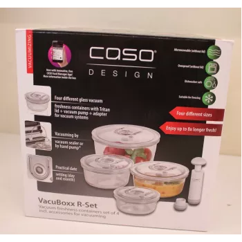 Vacuum freshness containers round Caso 01187, glass set of 4 (370–1700 ml) — does not hold vacuum