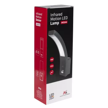 Exterior LED Motion Sensor Lamp MACLEAN MCE244B — LED fixture with built-in motion sensor
