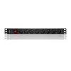 Qoltec 53996 Power strip for RACK 19 | 1U | 16A | PDU | 8xFRENCH | 2m