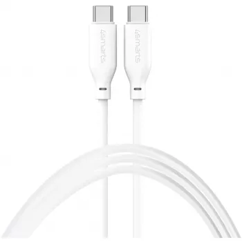 4smarts USB-C / USB-C Silicone-Cable High Flex 60W 1,5m White