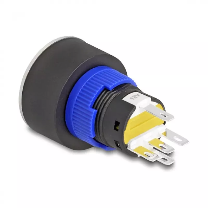 Pushbutton switch DeLOCK 22050 Black Blue Silver Yellow 230V 3A