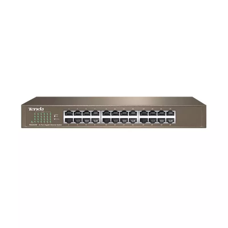 Unmanaged switch TENDA TEG1024D 24-port Gigabit Ethernet, 48 Gbps, 8000 MAC table, blue
