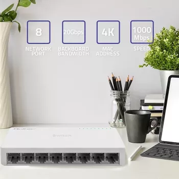 Qoltec Network SWITCH 8xRJ45 port 1000Mbps LAN