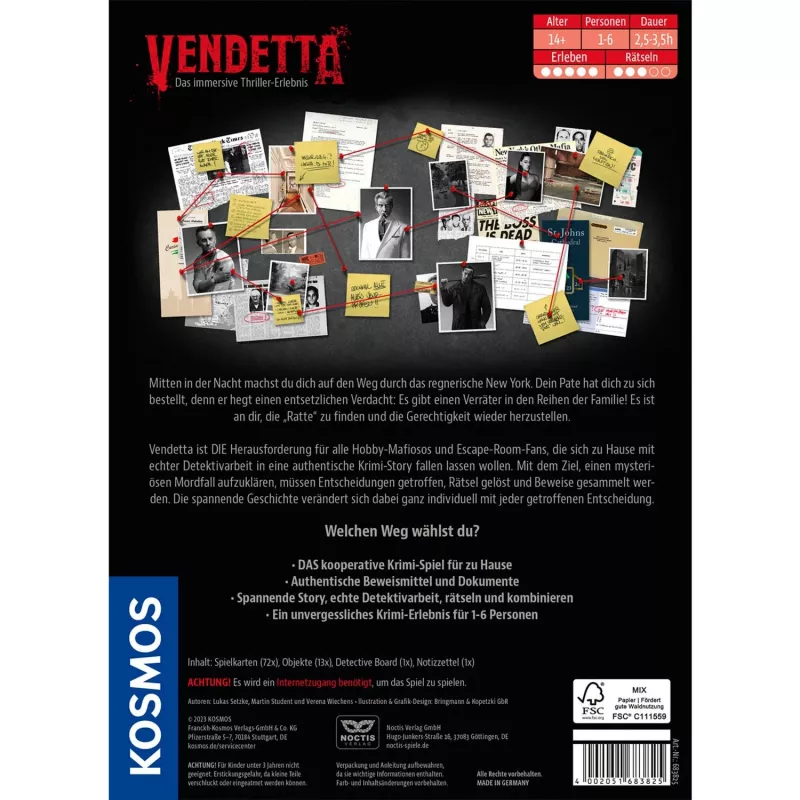 Masters of Crime: Vendetta, Board Game