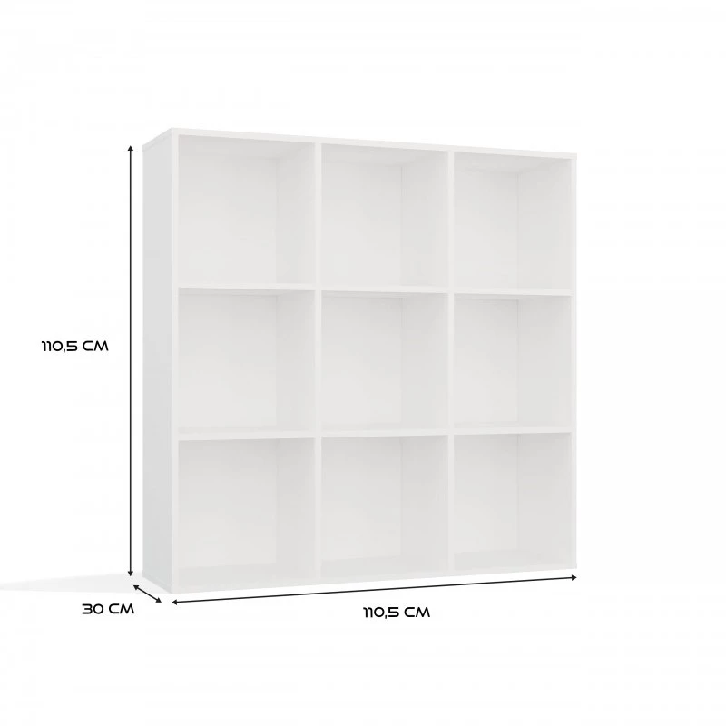 MALAX 3x3 H WHITE SHELVING UNIT