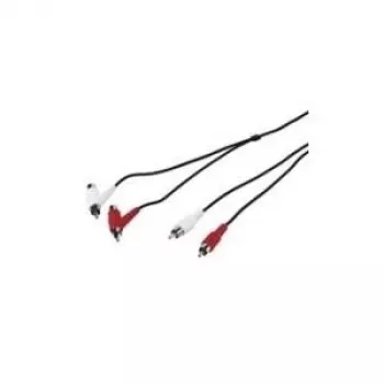 Wentronic Goobay RCA-Connection Cable, 1.5 m - 2x RCA-Plug > 2x RCA-Plug/Socket (50214)