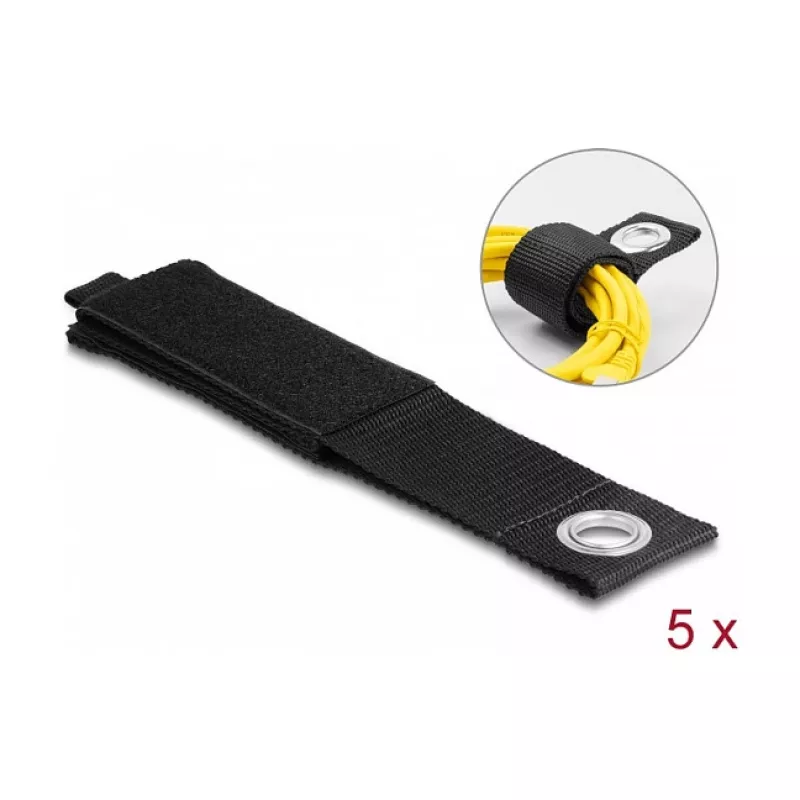 DeLOCK Heavy-duty Hook-and-loop strap 508x50mm black 5 pcs