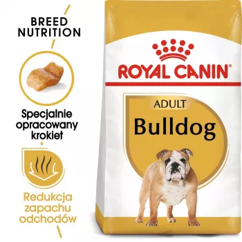 Dry Dog Food Royal Canin Bulldog Adult 12 kg — for Adult Bulldogs, Chicken flavor, 24% protein, 14% fat