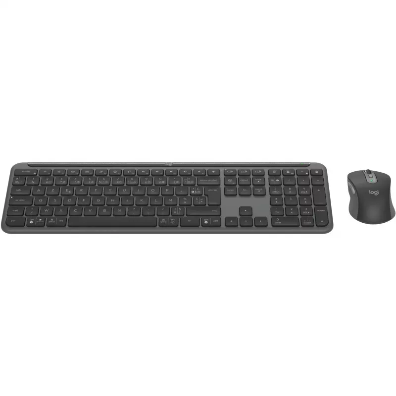 Logitech Signature Slim Combo MK950 - Keyboard-and-Mouse-Set - 100% - full size - Wireless - Bluetooth 5,1 LE - AZERTY - French - Graphite (920-012485)