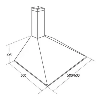 Wall-mounted cooker hood AKPO WK-5 SOFT 60 — 600×500 mm, stainless steel housing, aluminium/carbon grease filter, 156 m³/h