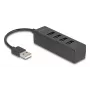 USB Hub DeLOCK 64334 Type-A 480 Mbit/s Black