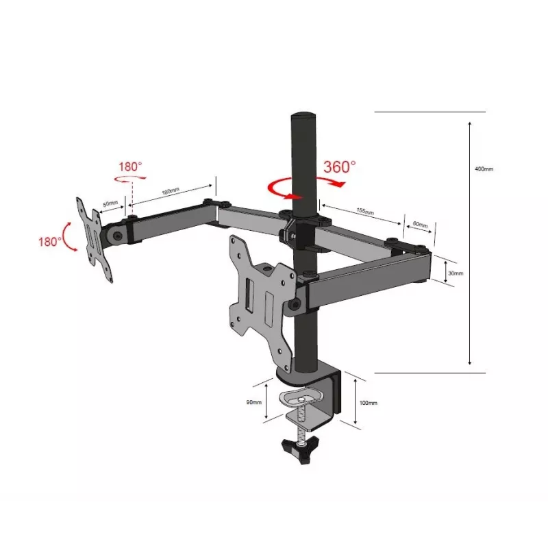 Monitor mount two-armed TB-MO2 10-27 inches 10kg VESA 100x100