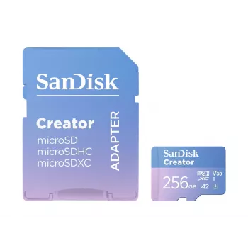 SanDisk Creator MicroSD Memory Card 256GB High Transfer Speeds up to 190 MB/s