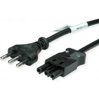 Power cable Bachmann GST18/3 appliance cord 5 m, black