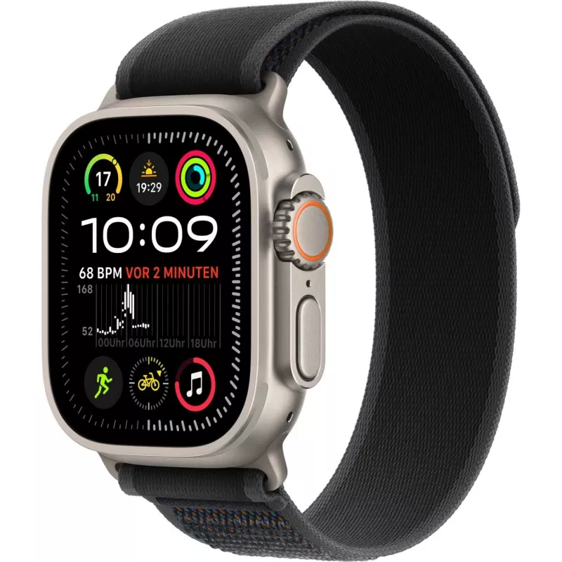 Band Apple 49mm Black Trail Loop M/L Natural Titanium Finish