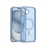 Crong Hybrid Matte Magnetic MagSafe case for iPhone 17 — translucent blue, PC+TPU