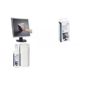 Equipment cleansing wet/dry cloths & liquid Durable SCREENCLEAN Set