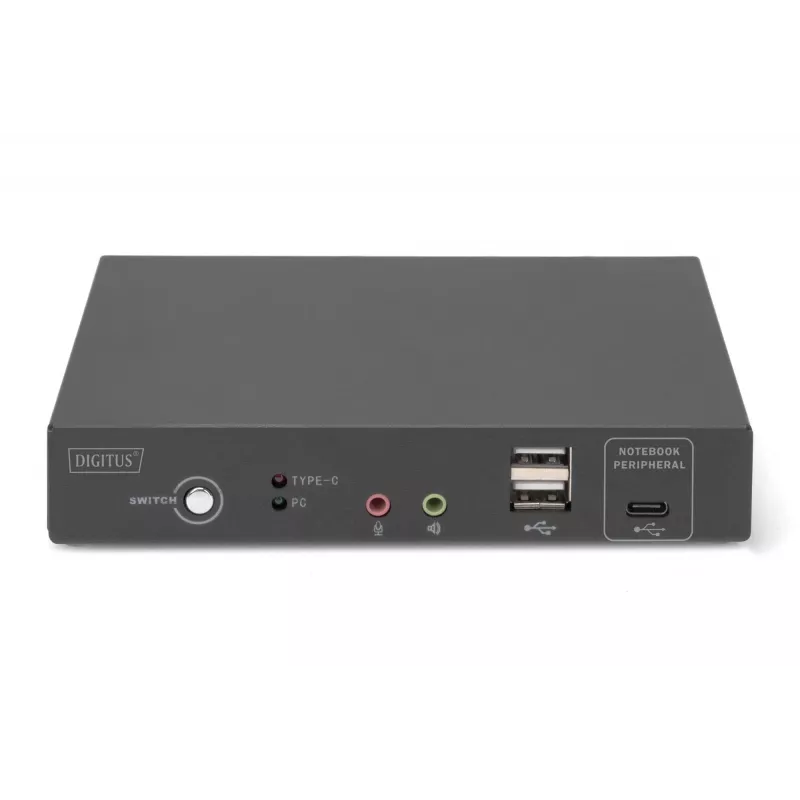 DIGITUS DS-12901 - KVM-/Audio-/USB-Switch - 4K 30 Hz, USB-C/USB/HDMI-input, HDMI-output, Network