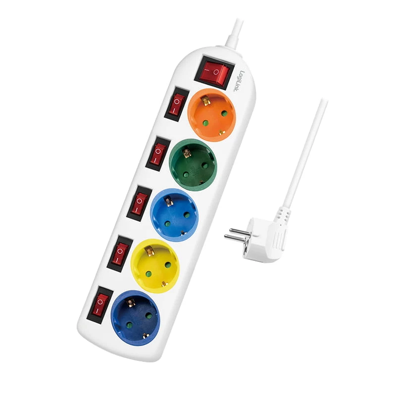 Power Extension LogiLink LPS258 1.5m 5 AC Outlets Indoor White
