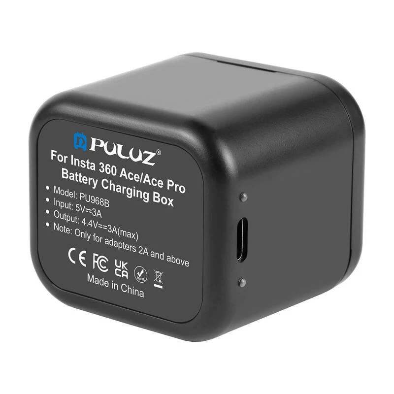 Puluz charger and memory card case for Insta360 Ace / Ace Pro / Ace Pro 2 PU968B — storage and charging accessory