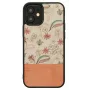 Protective phone case Man and Wood for iPhone 12 mini — pink flower on black