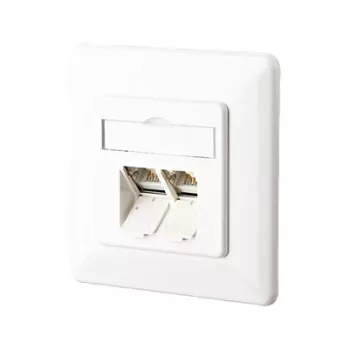 METZ CONNECT BTR IT CONNECT E-DAT C6 8/8(8) UP Cat.6 - Connection Socket, Flush-Mount - RJ-45 X 2 - Pure White, RAL 9010 (1307381002-I)