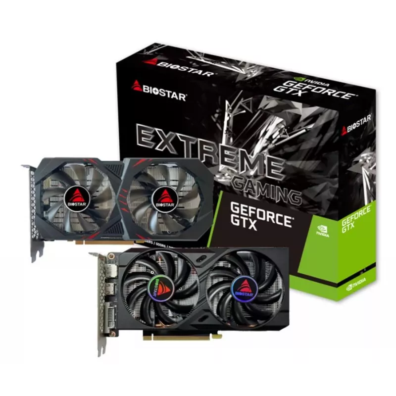 Graphics card BIOSTAR GeForce GTX 1660 Ti — 6 GB GDDR6, 192-bit, PCIe 3.0, Dual-fan