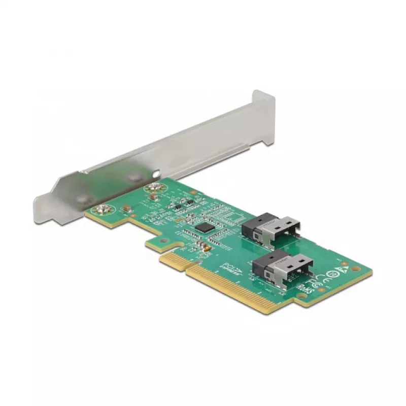 DeLOCK PCI Express 4.0 x8 Card to 2 x internal SFF-8654 4i NVMe Low Profile
