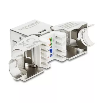 DELOCK Keystone Module RJ45 jack to LSA Cat.6A tool-free 45° angled shielded with metal latch