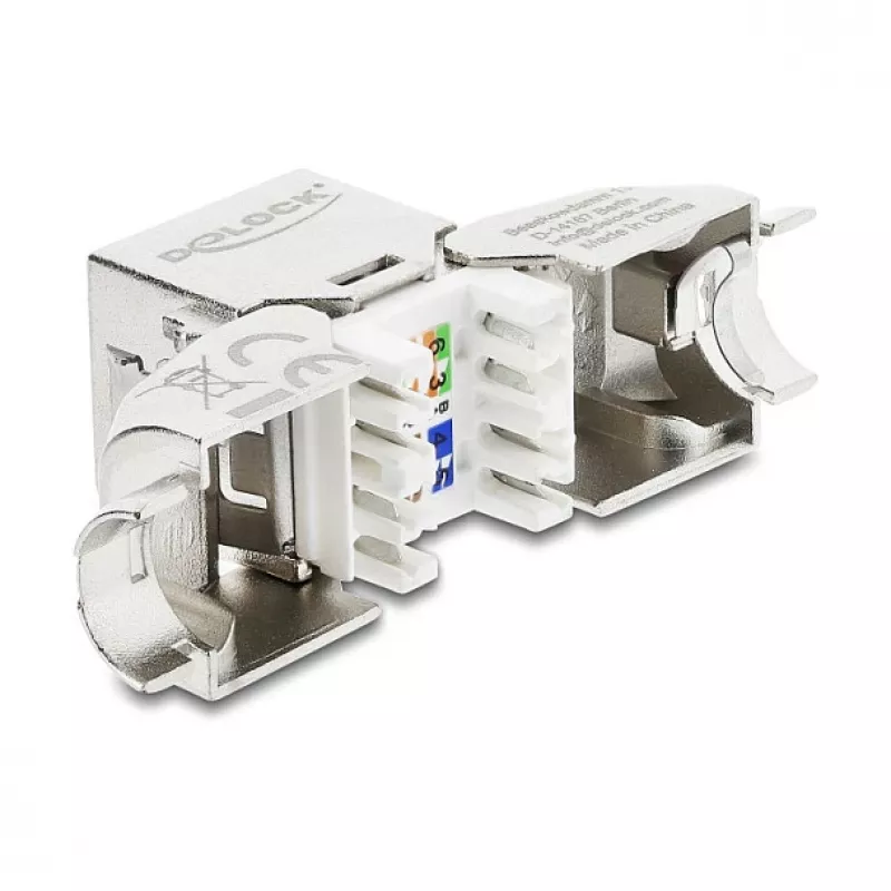 DELOCK Keystone Module RJ45 jack to LSA Cat.6A tool-free 45° angled shielded with metal latch
