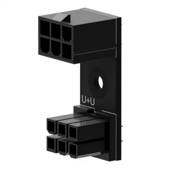 6‑Pin PCIe 180° Adapter U+U by Singularity (SC-A-PCIE6-UU) — 6‑pin PCI Express right‑angle adapter
