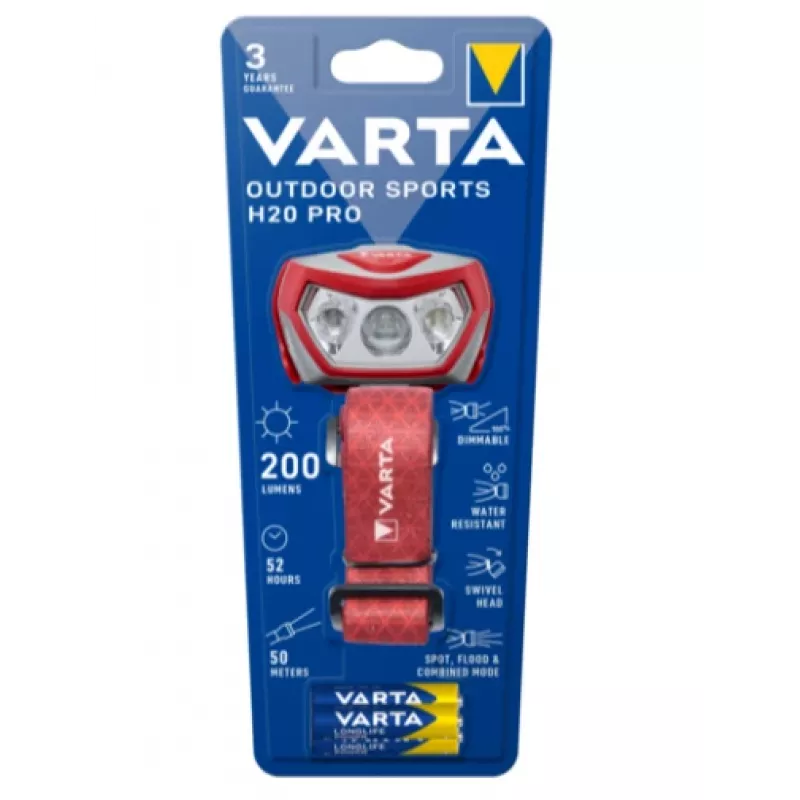 Headband flashlight Varta Outdoor Sports H20 Pro Grey Red