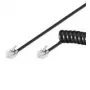 Wentronic Goobay Telephone Handset-Coiled Cable CCA (copper-clad aluminium), Black, 7 m - RJ10-Plug (4P4C) to RJ10-Plug (4P4C) (68003)