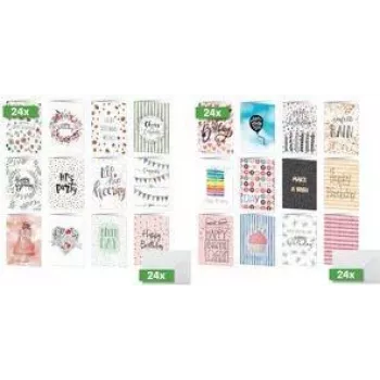 Greeting card set sigel DS704 — A6 white cards, 250 g/m² paper, blank inside