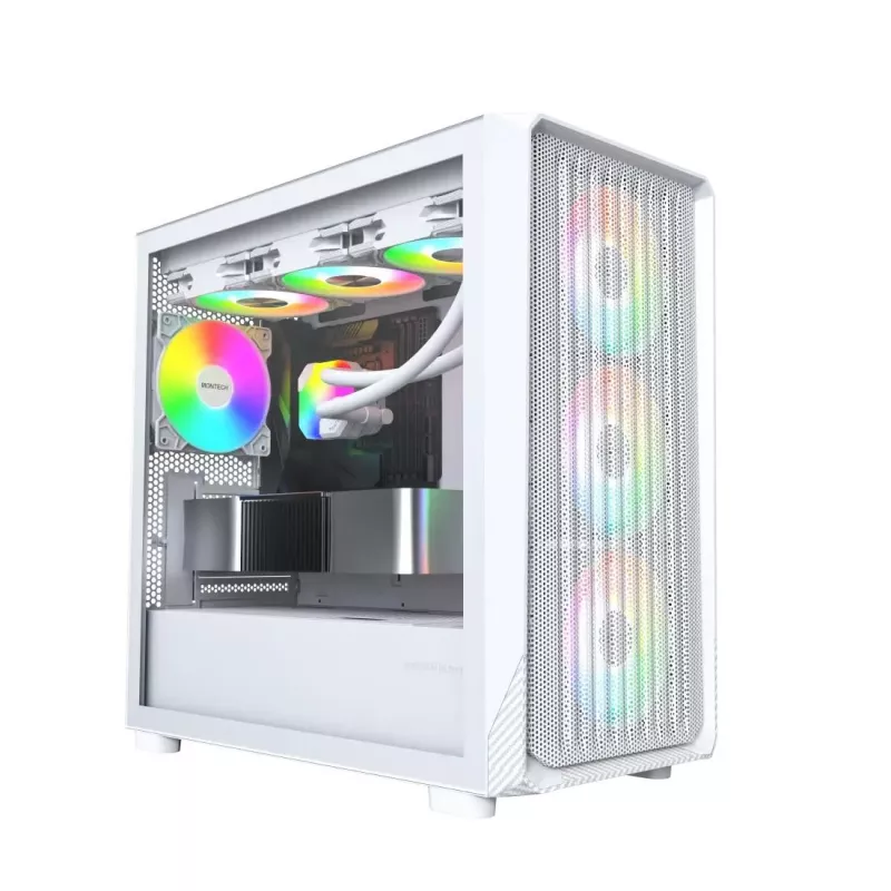 PC case Montech X5M (W) Micro Tower, White — Micro-ATX/Mini-ITX, supports ATX PSU, 3x120mm front, 1x120mm rear, 2x3.5 inch bays, 4x2.5 inch bays