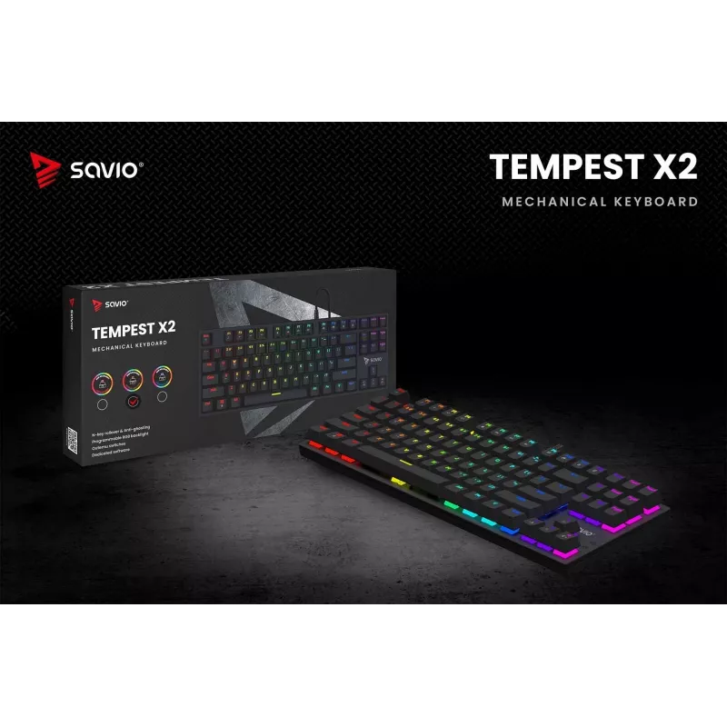 Savio Mechanical Keyboard RGB Tempest X2 Outemu Brown