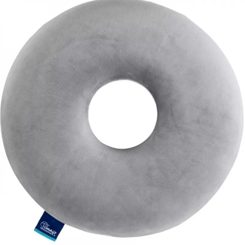 Pressure cushion TIMAGO SUPPORT TIM opening — foam seating cushion with centre hole, 390×390×80 mm, grey