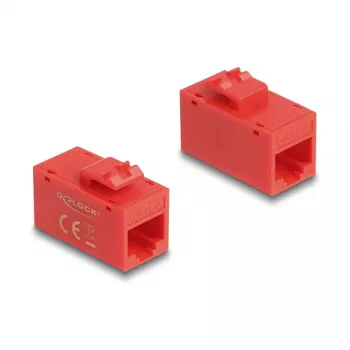 Keystone module DELOCK 90641, flat construction, RJ-45 connector, red