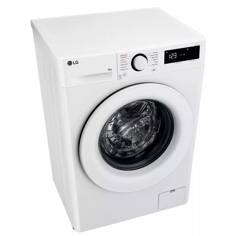 LG | Washing machine | F2WR508SWW | Energy efficiency class A-10% | Front loading | Washing capacity 8 kg | 1200 RPM | Depth 47.5 cm | Width 60 cm | Display | LED | Steam function 