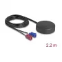 Outdoor Omni-directional Roof Antenna DELOCK 4G GNSS FAKRA C + FAKRA D 2 dBi / 28 dB 2.2 m RG-174 black