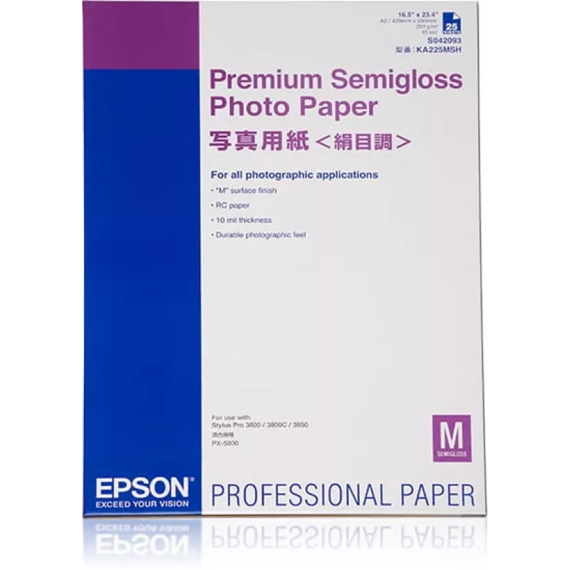 Epson Premium Semigloss Photo Paper, DIN A2, 250g/m², 25 Sheets