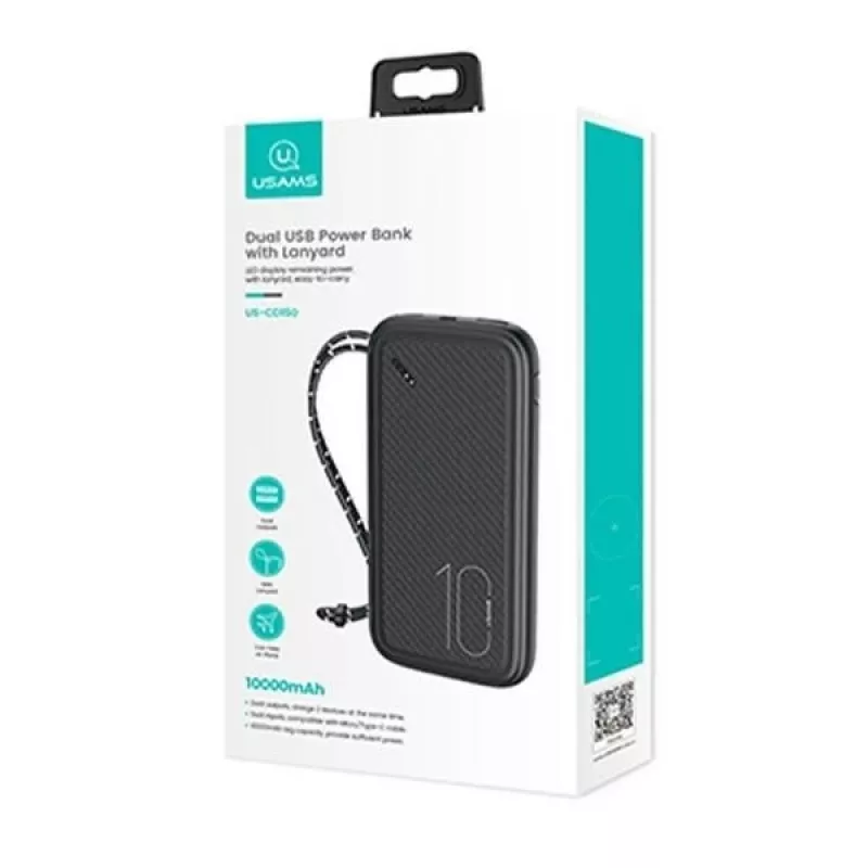 Portable Power Bank USAMS PB56 10000mAh 2xUSB / USB-C / MicroUSB Fast Charge